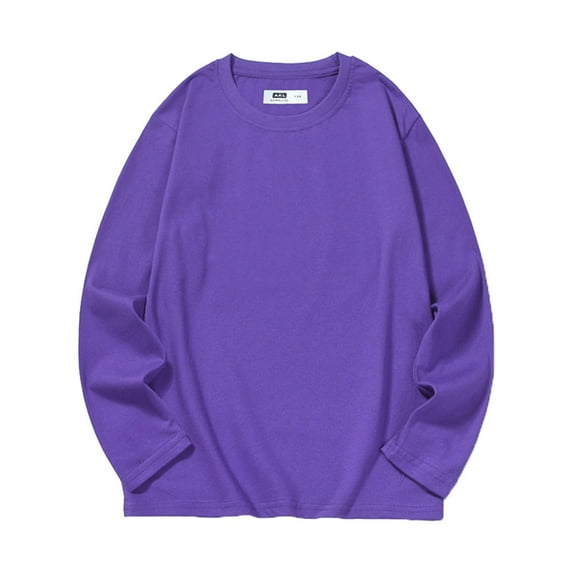 KaLI_store Baby Clothes Boy Boy's Color Block Graphic Tees Long Sleeve Round Neck T Shirts Tee Tops Purple,4-5 Years