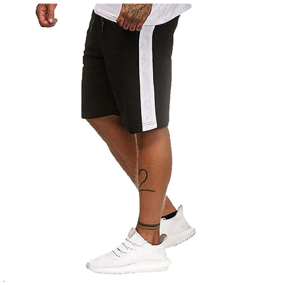 KaLI_store Basketball Shorts Men's Workout Running Shorts Lightweight Gym Shorts for Men with Pockets Black,M