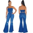 thumbnail image 1 of KaLI_store Bell Bottom Jeans for Women High Waisted Skinny Ripped Flare Classic Denim Pants Blue,3XL, 1 of 4