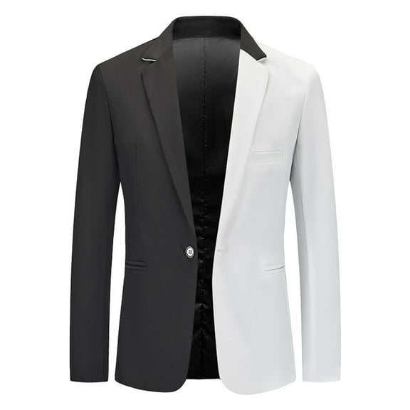 KaLI_store Blazer for Men Casual Men's Casual Blazer Jackets Lightweight One Button Sports Coats Suit White,XXL