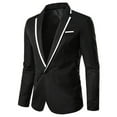 thumbnail image 1 of KaLI_store Blazer for Men Casual Mens Blazer Suit Jacket Slim Fit Peak Lapel Lightweight Sports Coat Dress Jacket Black,3XL, 1 of 4