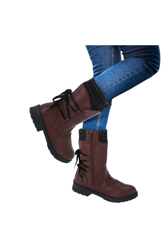 Boots Women Women Waterproof Winter Warm Snow Boots Comfort Outdoor Mid Calf Boots ,4.5