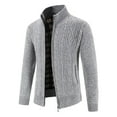 thumbnail image 1 of KaLI_store Cardigan Men Fashion Style Men's Knitted Regular Fit Full Zip Cardigan Sweater with Soft Lining Grey,3XL, 1 of 4