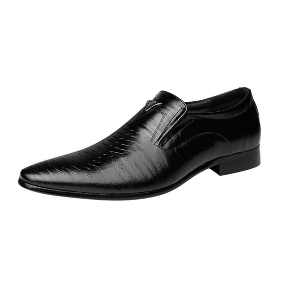 KaLI_store Dress Shoes for Men Men's Oxfords Classic Casual Dress Shoes Comfortable Breathable Formal Leather Shoes Applicable to Business,Work,Party,Wedding,Daily Walk,Black