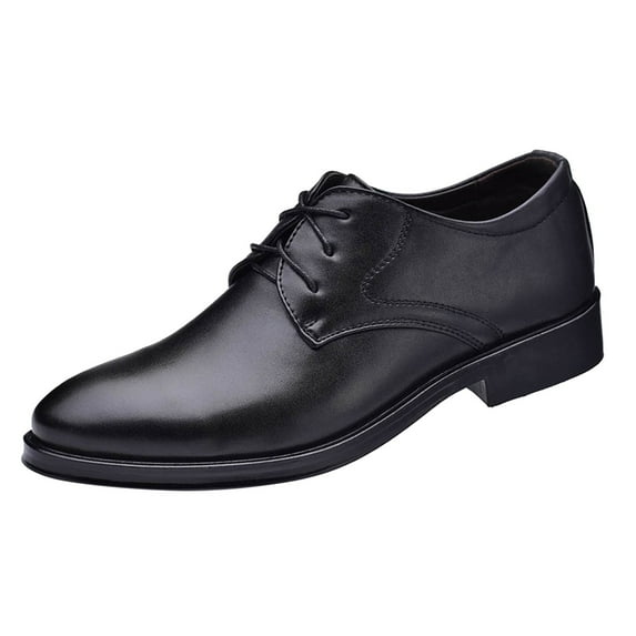 KaLI_store Dress Shoes for Men Men's Solid Slip-Resistant Work Business Shoe Oxford Sneaker,Black