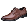 thumbnail image 1 of KaLI_store Dress Shoes for Men Mens Leather Updated Classic Cap Toe Oxfords Lace Dress Shoes,Brown, 1 of 5