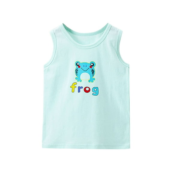 KaLI_store Fall Baby Boy Clothes Boys' Crewneck Layered T-Shirts Cotton Sleeveless Tops Graphic Tee Green,8-9 Years