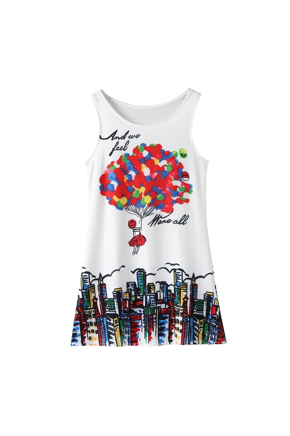 Flower Girl Dress Girls Sleeveless Square Neck Boho Frilly Smocked Shirred Flared Midi Dress Multicolor,7-8 Years