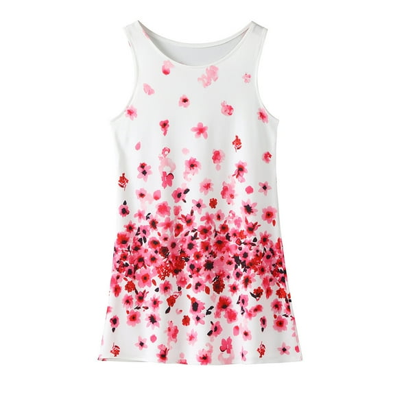 KaLI_store Flower Girl Dress Toddler Girl Floral Skater Multipack Dresses Spring Polka Dots Sleeveless Priness A-line Dress Pink,7-8 Years
