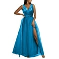 thumbnail image 1 of KaLI_store Formal Dress Dresses for Women Spaghetti Straps Slit Evening Formal Ball Gowns with Pockets Blue,XL, 1 of 5