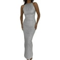 thumbnail image 1 of KaLI_store Formal Dress Women's Off Shoulder High Split Long Formal Party Dress Evening Gown Grey,M, 1 of 1