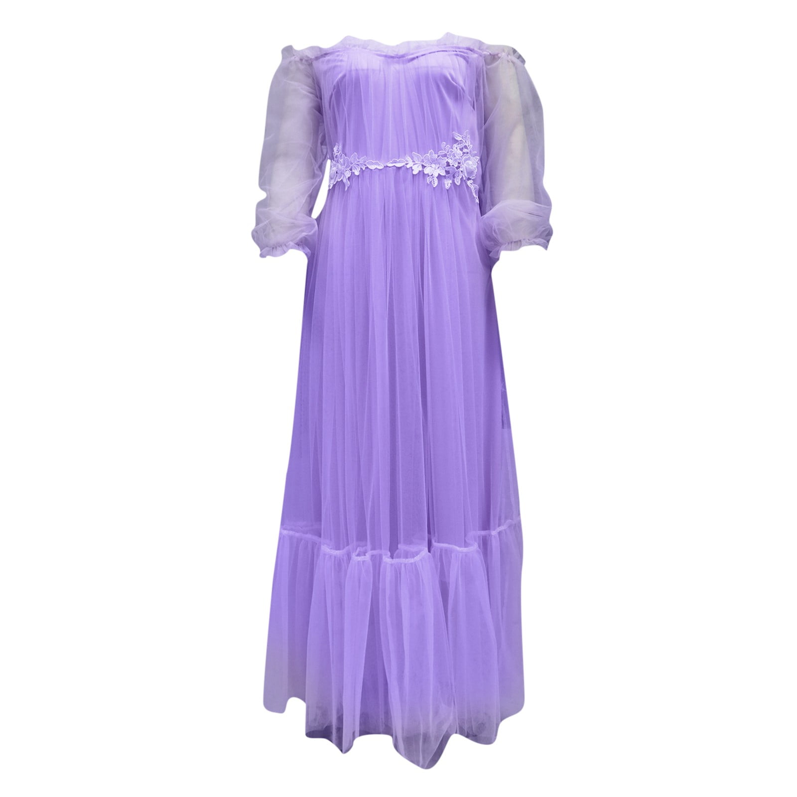 Formal Dress Women's V Neck Sequin Gown Long Prom Evening Party Dress Purple,XL