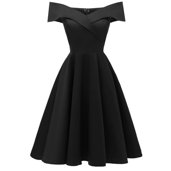 KaLI_store Formal Dresses Women's V Neck Sequin Gown Long Prom Evening Party Dress Black,L