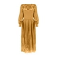 thumbnail image 1 of KaLI_store Formal Dresses for Women Evening Party Women Short Sleeve Lace Dresses Formal Bridesmaid Wedding Guest Dress Gold,M, 1 of 2