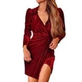 thumbnail image 1 of KaLI_store Formal Dresses for Women Wedding Guest Women's One Shoulder High Split Cutout Sleeveless Elegant Party Maxi Dress Red,S, 1 of 5