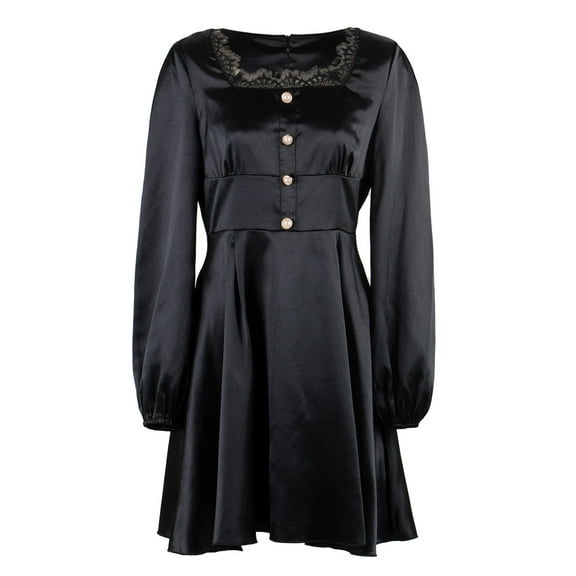 KaLI_store Formal Dresses for Women Wedding Guest Women's Split Sleeveless Spaghetti Strap Satin Dress Beach Evening Party Long Midi Dresses Black,M