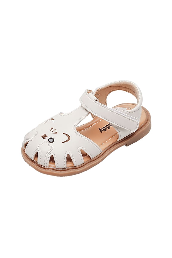 Girl Sandals Unisex-Child and Toddler Girls Buckle Slides with Backstrap Sandal,Beige