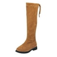 thumbnail image 1 of KaLI_store Girls Ankle Boot Girls Combat Work Boots Side Zipper Ankle Boots Brown,12, 1 of 4
