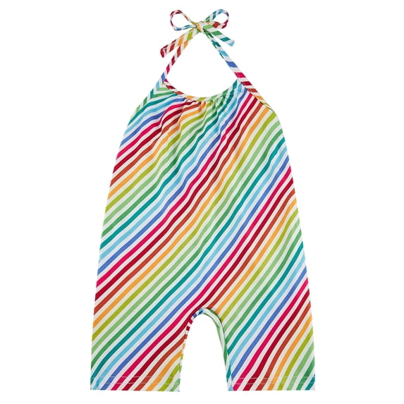 KaLI_store Girls Jumpsuit Girls Summer Jumpsuit Sleeveless Crew Neck Romper Casual Print Short One-piece Outfits Multicolor,3-4 Years