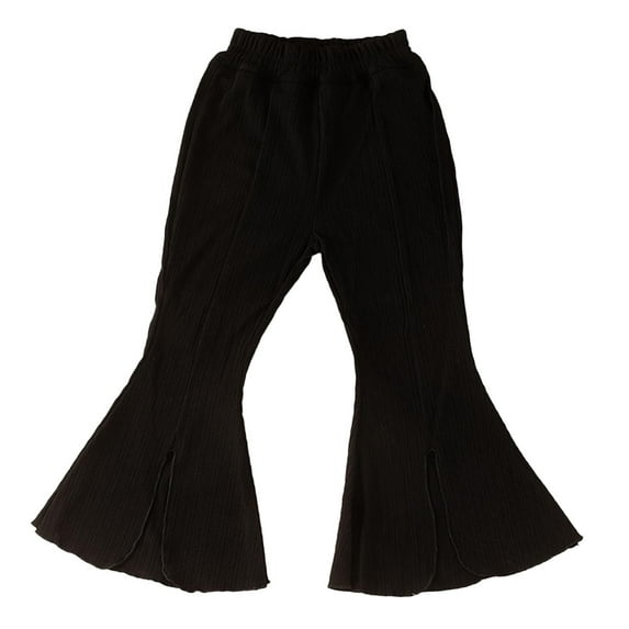 KaLI_store Girls in Pants Girls' Big ComfortSoft EcoSmart Open Bottom Leg Sweatpants Black,7-8 Y