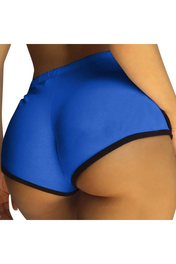 Gym Shorts Women Women Workout Yoga Shorts - Buttery Soft Solid Stretch Cheerleader Running Dance Volleyball Short Pants Blue,S