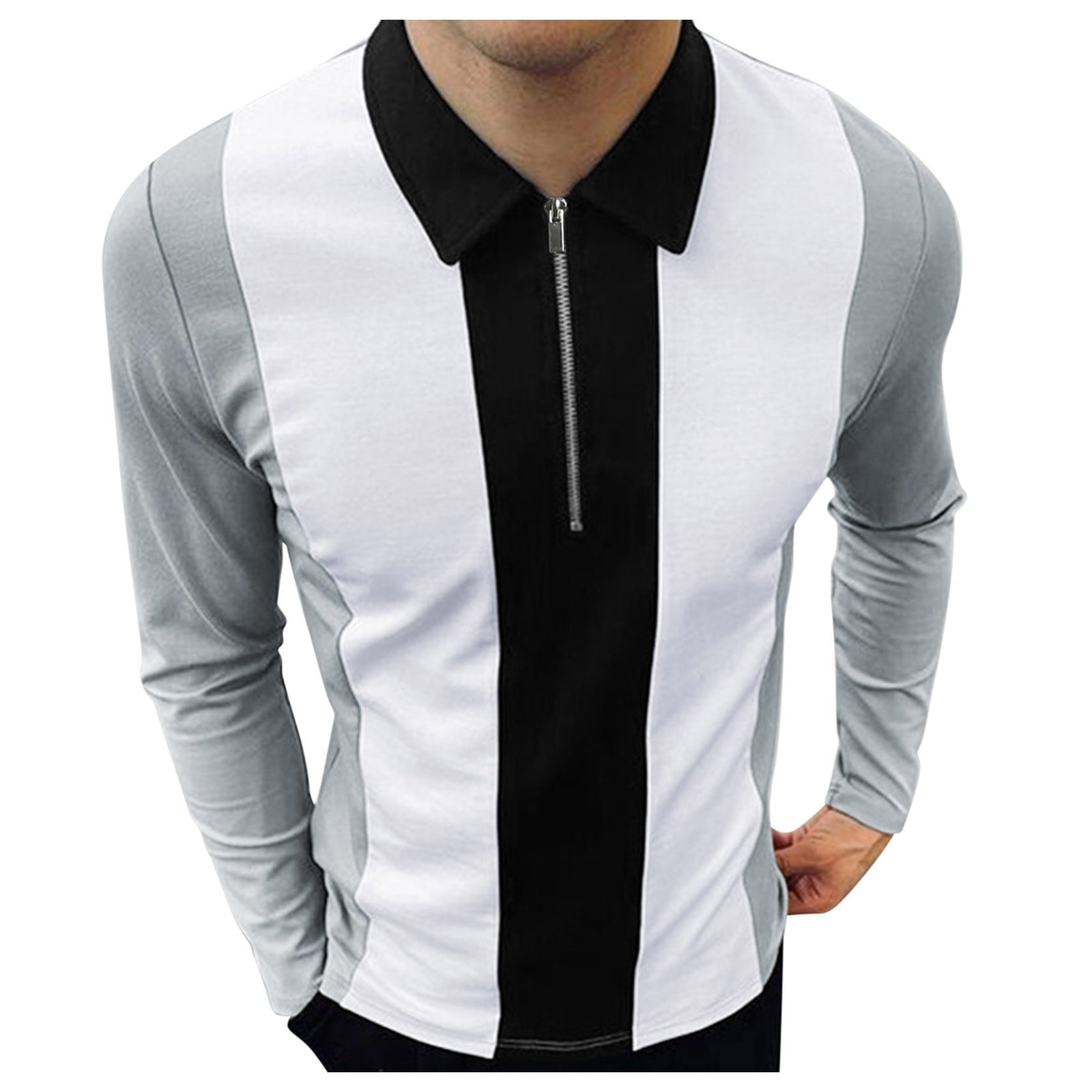 KaLI_store Henley Shirts For Men Muscle Polo Shirts for Men Stretch