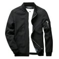 thumbnail image 1 of KaLI_store Jacket for Men Men's Windbreaker Lightweight Jacket, Windproof Casual Bomber Jacket Black,L, 1 of 5