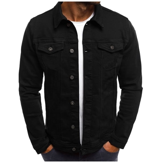 KaLI_store Jackets Men Graphic Men's Casual Lightweight Windbreaker Cotton Hooded Jackets Black,XXXL