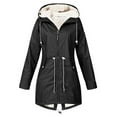 thumbnail image 1 of KaLI_store Jackets Women Trendy Women's Stand Collar Jacket Cotton Jackets Warm Slim Fit Casual Zip up Outerwear Coat Black,5XL, 1 of 3