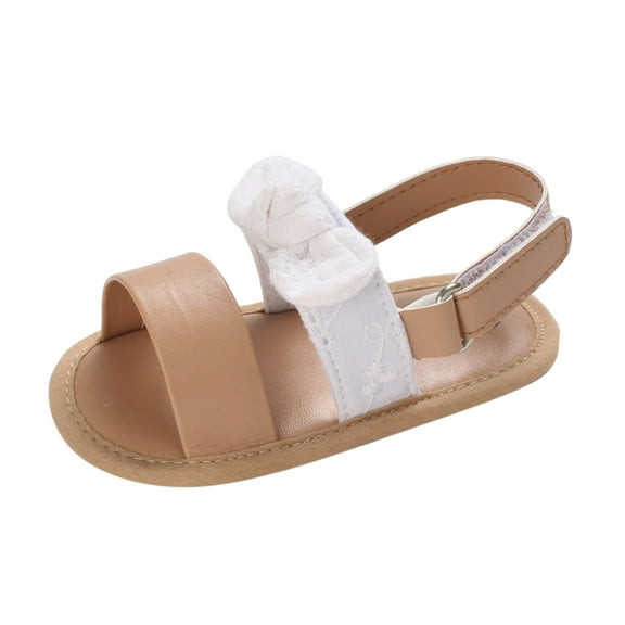 KaLI_store Kids Sandals Girls Girls Flat Sandals Princess Open Toe Sandal with Adjustable Strap Summer Flat Shoes,White