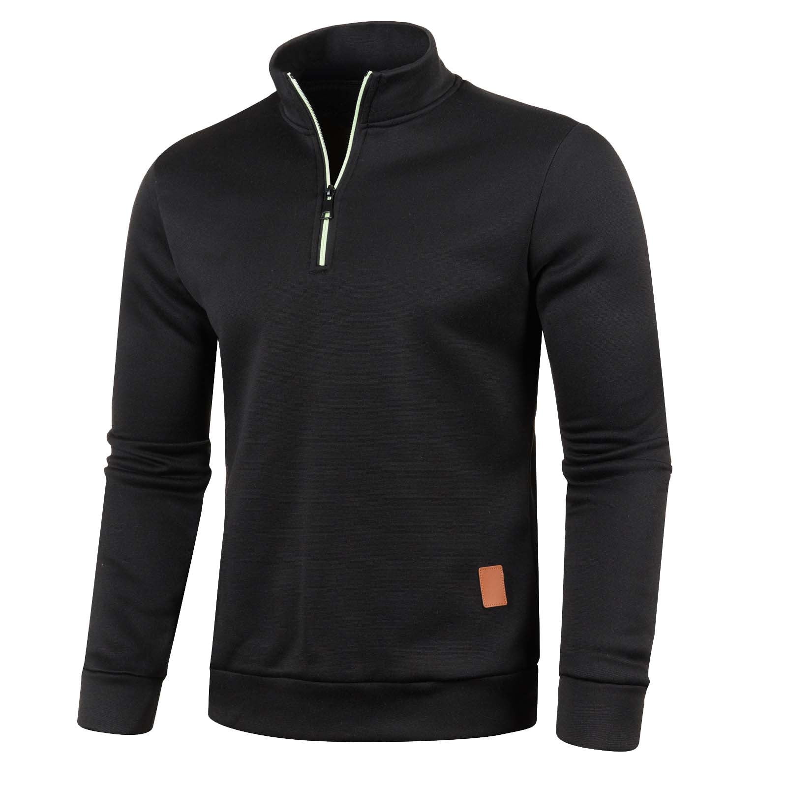Knit Pullover Sweater Men Men's Classic Fit Cotton Crewneck Sweater Black,M