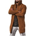 thumbnail image 1 of KaLI_store Men Cardigan Jacket Men's Cardigan Sweaters Full Zip Classic Soft Knitted Cardigan Jacket Brown,3XL, 1 of 5