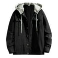 thumbnail image 1 of KaLI_store Men Jeans Jacket Denim Mens Jean Jacket Casual Loose Fit Button Down Denim Trucker Jacket Coat Black,4XL, 1 of 4