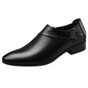 KaLI_store Men Shoes Men's Dress Shoes Leather Casual Dress Shoes for Men Leather Business Oxford Shoes for Men,Black