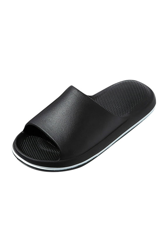 Men Shoes Mens Memory Foam House Slippers Slip On Cozy Scuff Plaid Shoes Indoor/Outdoor with Arch Surpport,Black