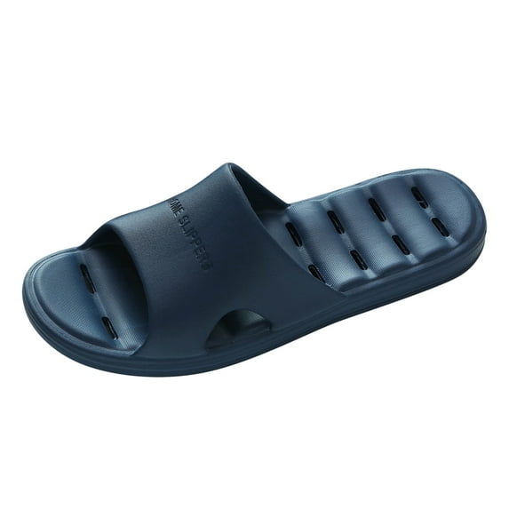 KaLI_store Men Shoes Shower Shoes Quick Dry Non-Slip Bathroom Slippers for Men Dorm Home Slides,Navy