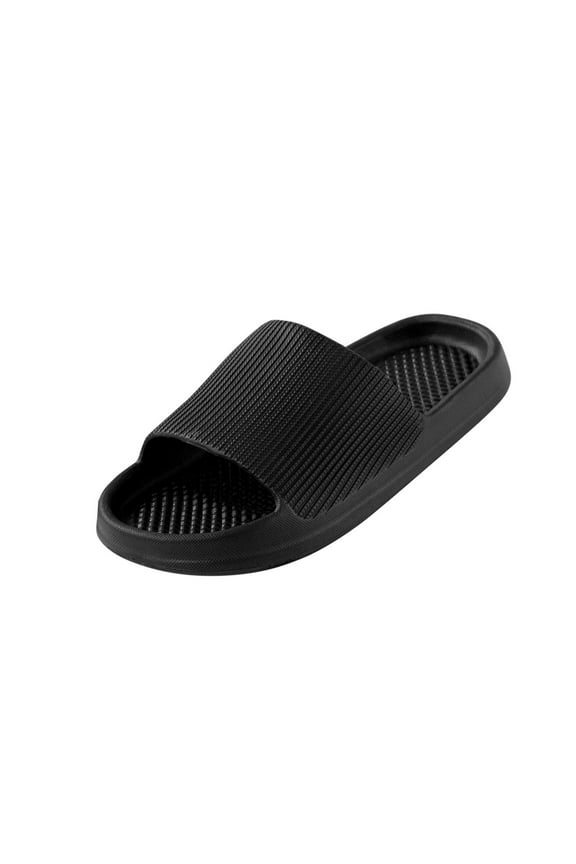 Men Slippers Men's Casual Comfort Solid Arch Support Outdoor Beach Slippers,Black