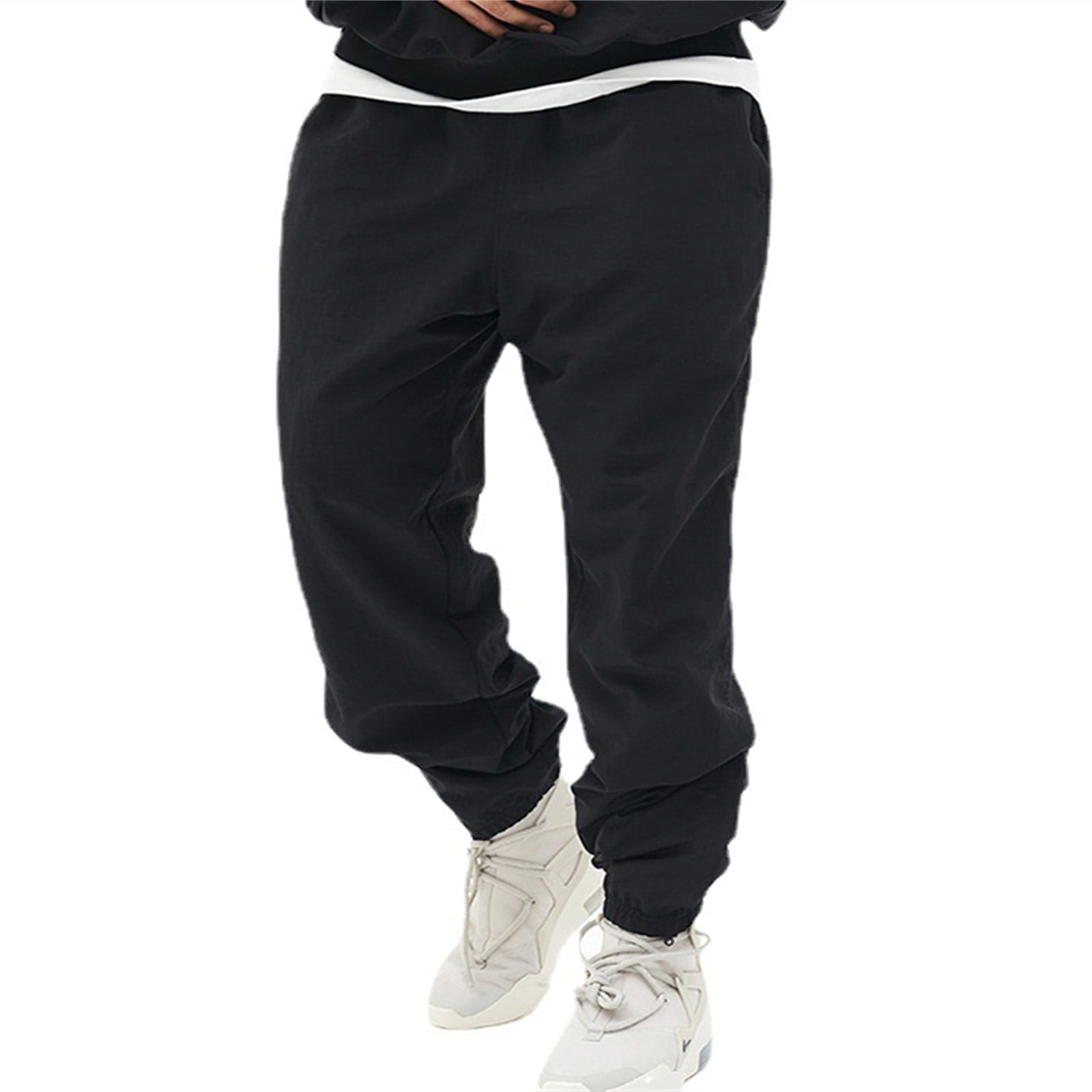 KaLI_store Men Sweatpants Mens Workout Pants Nylon Joggers Stretch