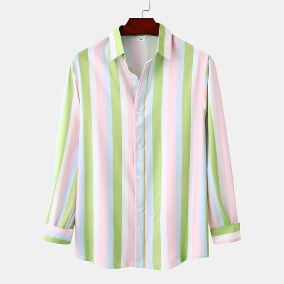 KaLI_store Men's Casual Button-Down Shirts,Men's Easy Blend Long-Sleeve Twill Shirt with Stain-Release