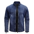 thumbnail image 1 of KaLI_store Men's Denim Jackets Men’s Cotton Denim Jacket with Button Closure Outerwear Blue,L, 1 of 5