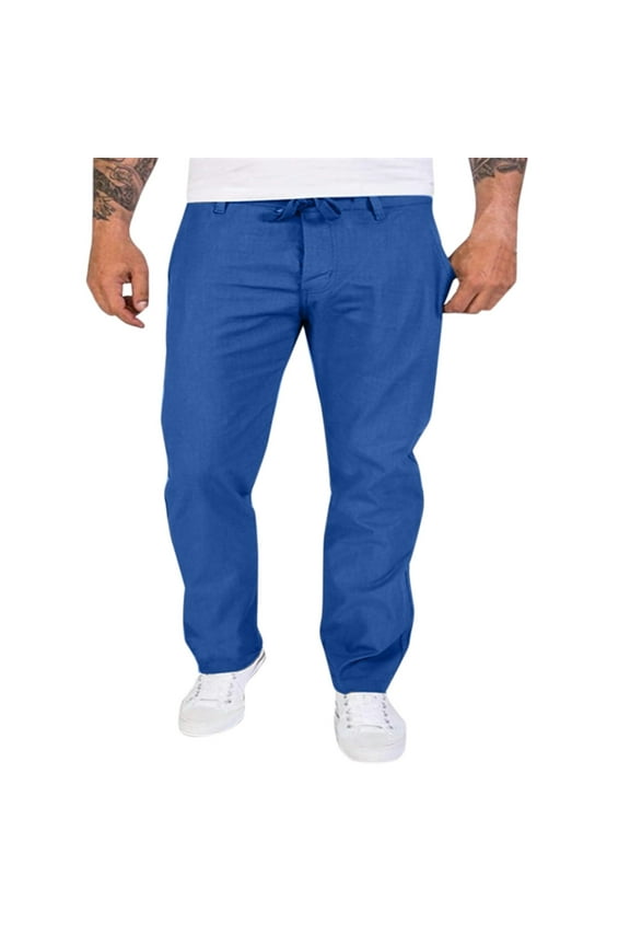 Men's Pants Mens Workout Pants Nylon Joggers Stretch Casual Travel Pants Blue,M