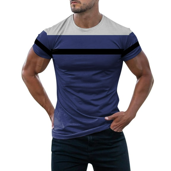 KaLI_store Men's T-Shirts Men's T-Shirt Pack, Men's Short Sleeve Tees, Crewneck Cotton T-Shirts for Men Navy,M