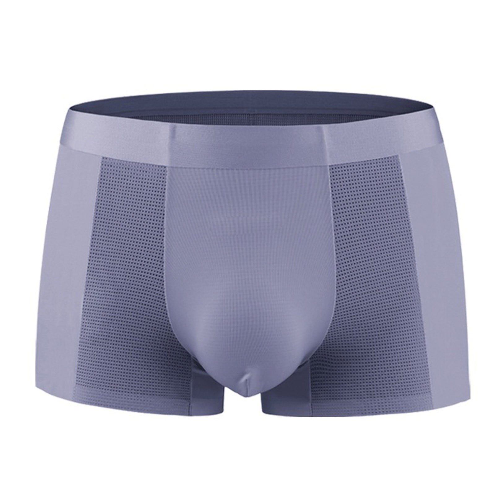 KaLI_store Men’s Underwear Men's Boxer Briefs No-ride Up Man Boxer  Comfortable Breathable Underwear for Men Blue,3XL
