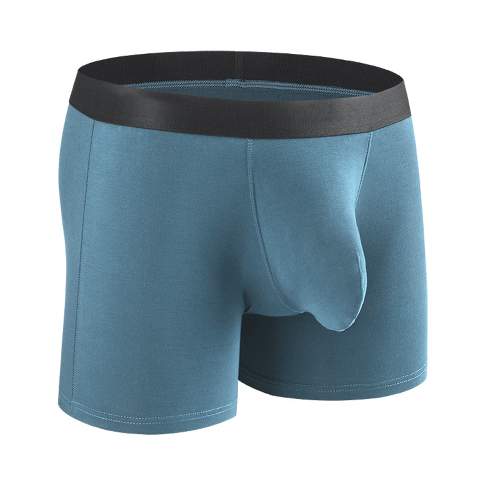 KaLI_store Men’s Underwear Men's Polyester Blend Total Support Pouch Boxer  Brief Grey,L