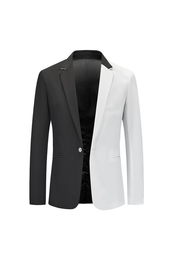 Mens Blazer Mens Business Dress Wedding Casual Stretch Slim Classic Fit Blazer jackets for men White,S