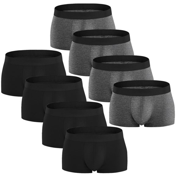 KaLI_store Mens Boxer Briefs Mens Boxer Briefs Breathable Hot Mesh Underwear Grey,S