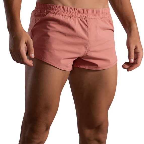 KaLI_store Mens Boxer Briefs Mens Boxer Briefs Breathable Hot Mesh Underwear Pink,L