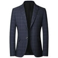thumbnail image 1 of KaLI_store Mens Casual Blazer Men's Slim Fit One Button Casual Blazer Jacket Black,4XL, 1 of 2