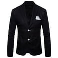 thumbnail image 1 of KaLI_store Mens Casual Blazer Men's Solid Color Blazers Business Casual Regular Suit Jacket Black,L, 1 of 3