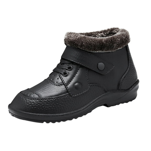 KaLI_store Mens Casual Boots Mens Snow Boots Warm Lining Winter Ski Shoes Booties Black,11.5